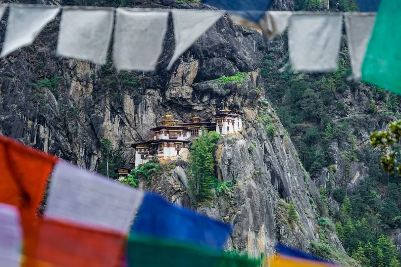 Ausblick auf Tigersnest in Bhutan