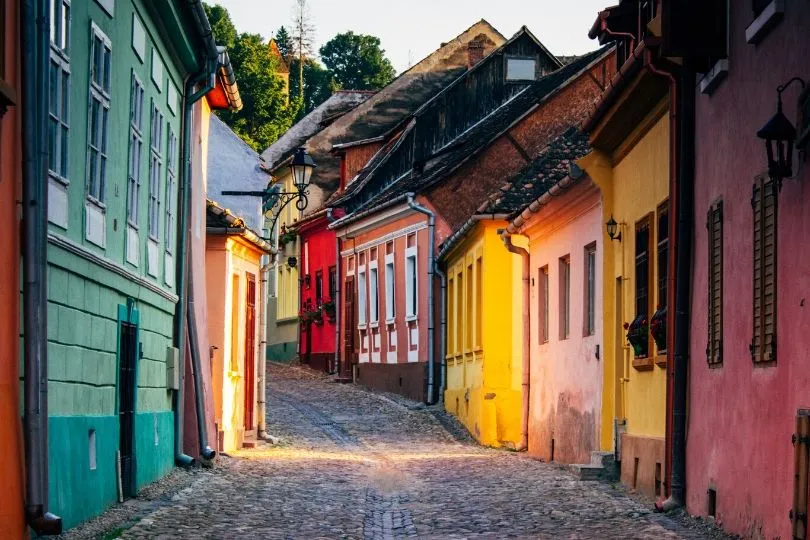 Sighisoara in Rumänien: Bunte Häuser