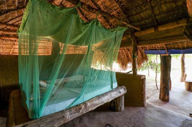 Das Schlafzimmer der Kingdom Eco Lodge in Sri Lanka