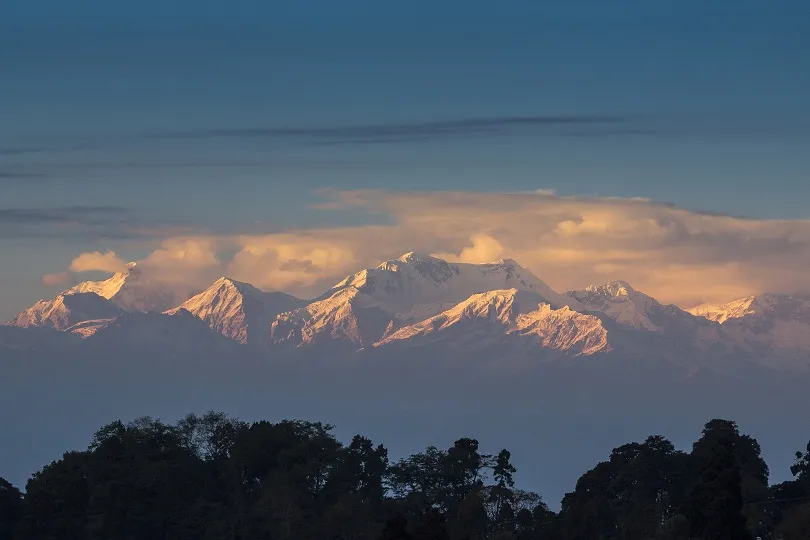 Blick auf den Kanchenjunga im Himalaya