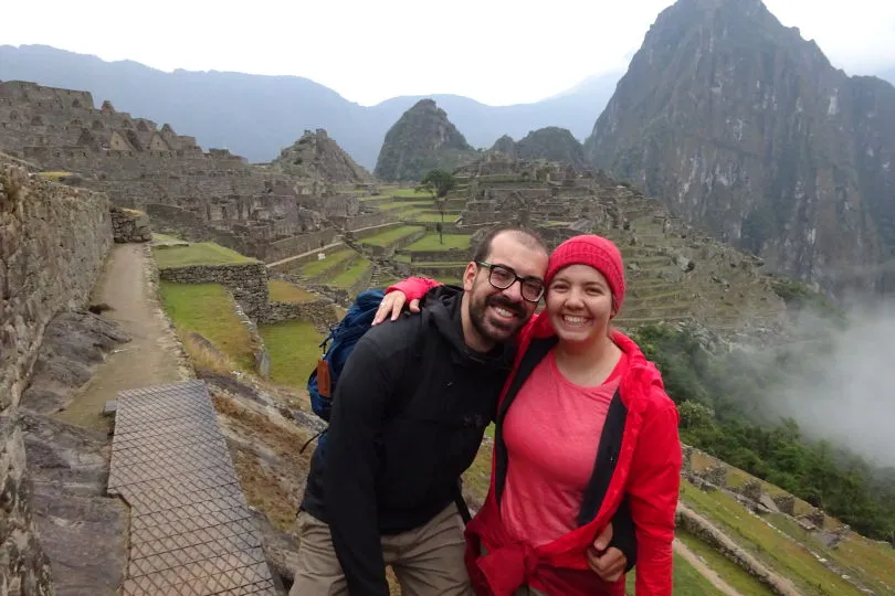 Dominique und Steffen während ihrer FairAway Peru Reise am Machu Picchu