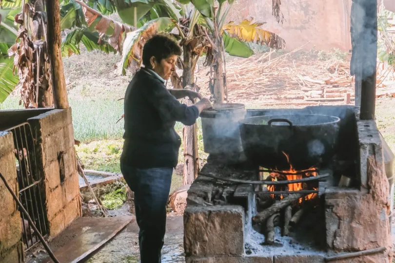 Einheimische kocht kubanisches Essen