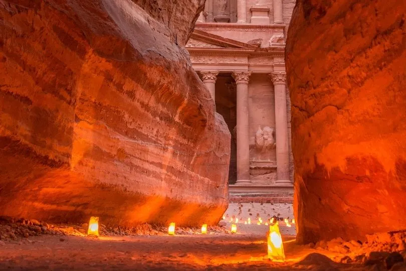 Lichtermeer in Petra, Jordanien
