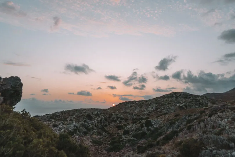 Ein Sonnenuntergang auf dem Lassithi Plateau auf Kreta