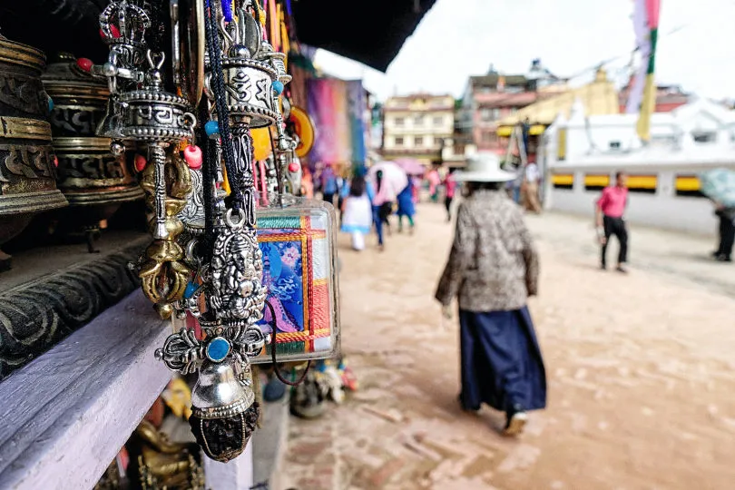 Ein Blick auf den lokalen markt in Kathmandu