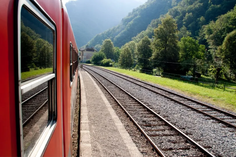 Ausicht aus dem Zug in Slowenien