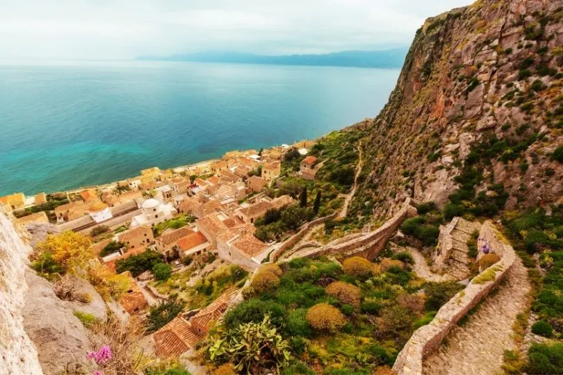 Monemvasia, mittelalterliche Stadt in Peloponnes in Südgriechenland