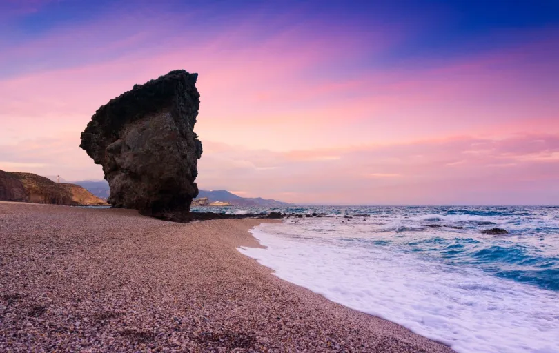 Sonnenuntergang am Traumstrand in Spanien