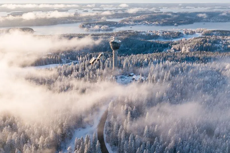 Winterlandschaft in Kuopio, Finnland