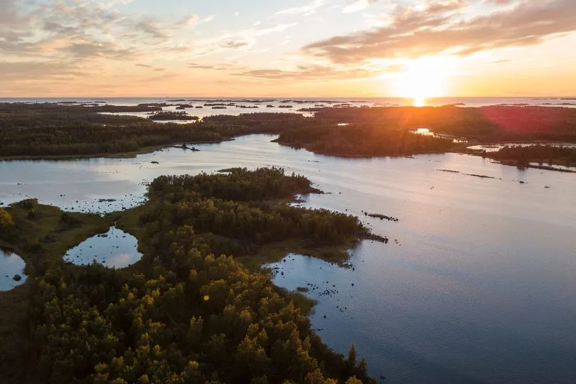 Überblick über Finnlands Schärenlandschaft in Kuopio