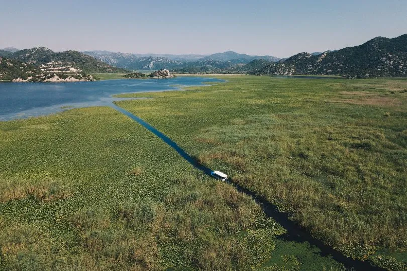 Blick auf den Skader See beim Urlaub in Montenegro