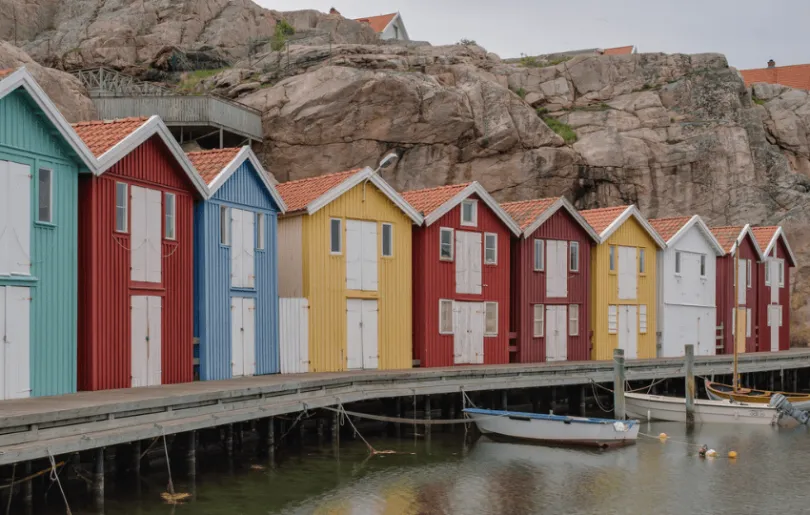 Schweden Rundreise bunte Häuser
