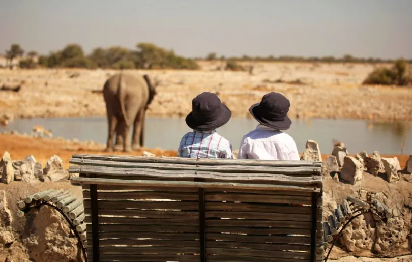 Staunende Kinder in Namibia