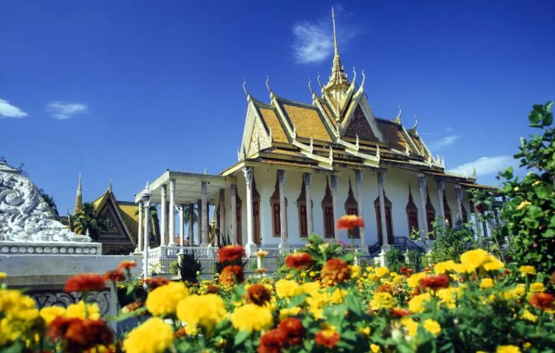 Die Silberpagode im Herzen von Phnom Penh in Kambodscha