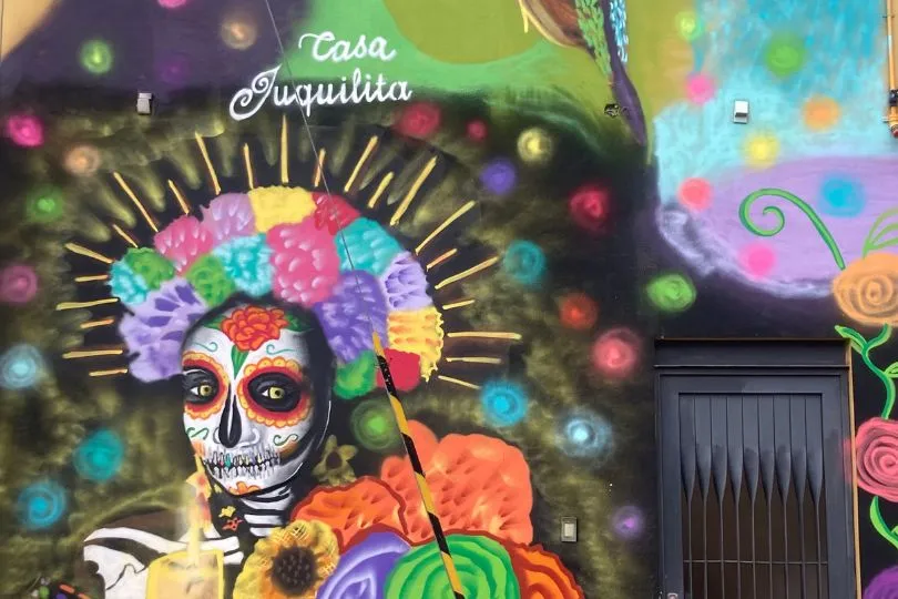 Oaxaca ist voll mit Graffitis zum Día de Muertos