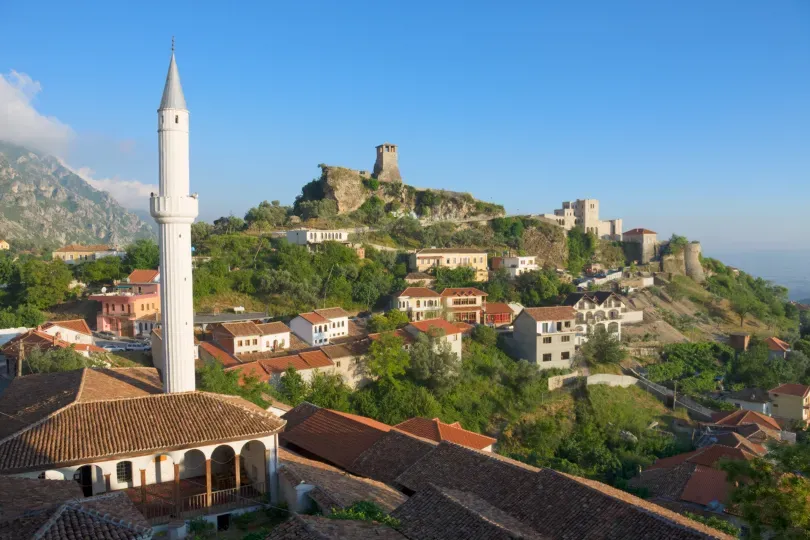 Blick auf Kruja in Albanien 