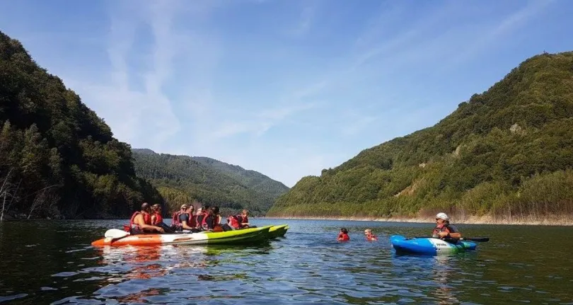 Kajak auf Buzau River Rumänien