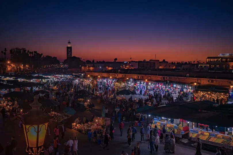 Marrakesch Markt bei Nacht