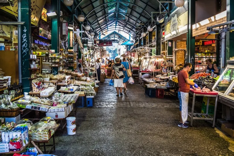 ein großer Lokalmarkt in Thessaloniki, Griechenland