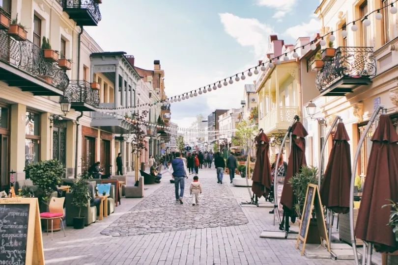 Agmashenebeli avenue in Tbilisi.