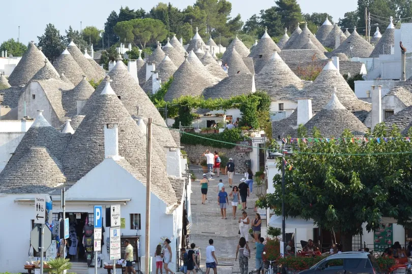 Trulli Häuser in Apulien.