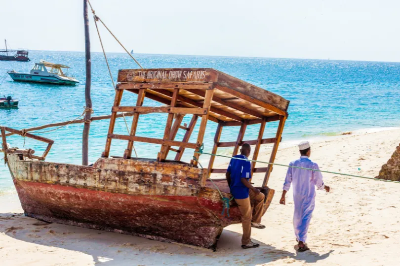 Fishermen at the Beach in Tansania.