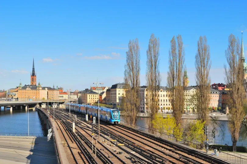 Zug in Stockholm.