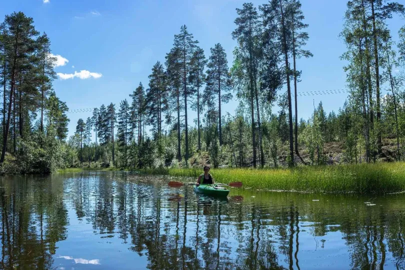 kajak fahren in schweden.