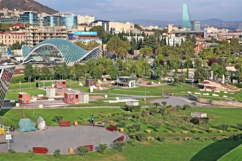 Tiflis Stadtaussicht von oben.