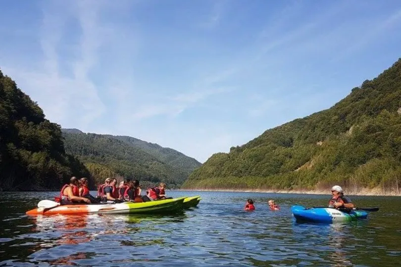 Kajak auf Buzau River Rumänien.