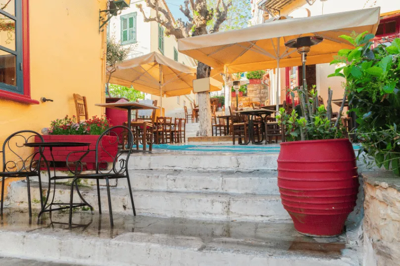 Seitengasse Restraunts in Athen.