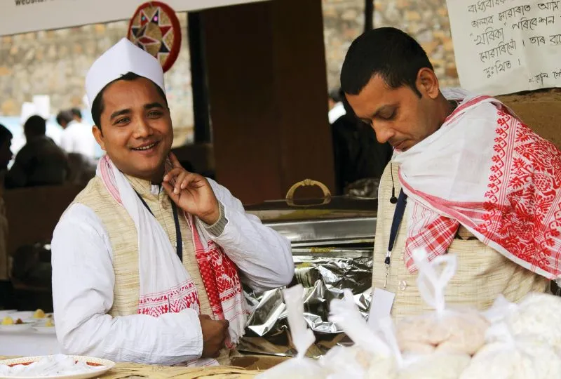 Die Dörfer von Along in Assam Indien.