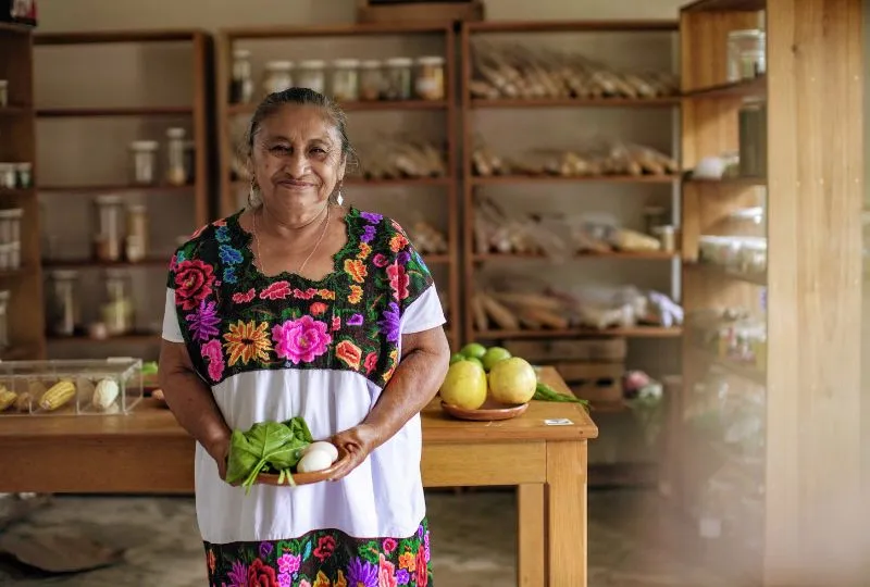 Verkäuferin in Mexiko