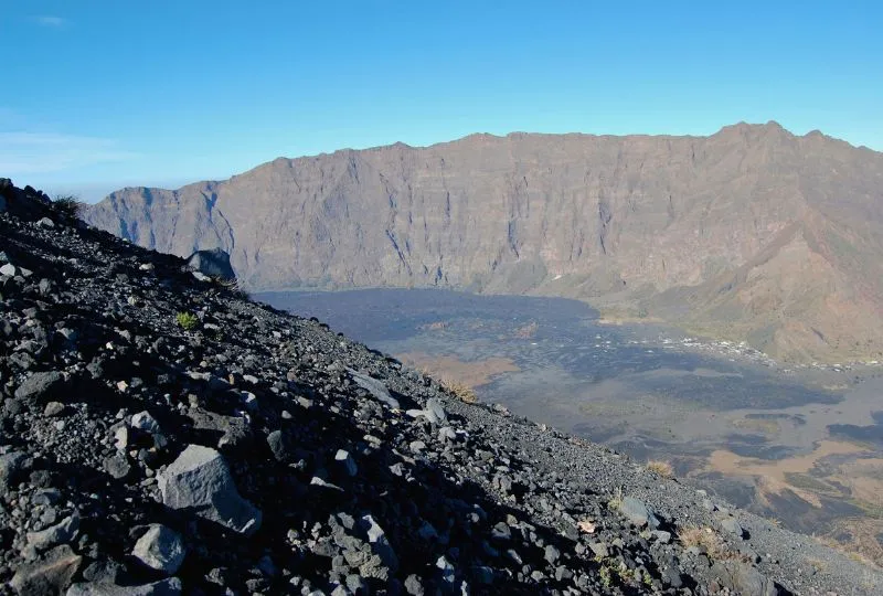 Sicht vom Vulkan Pico do Fogo auf den Kapverden