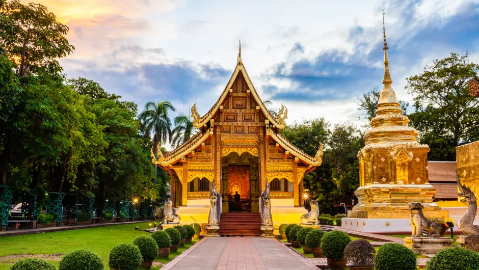 Blick auf den Tempel in Chiang Mai