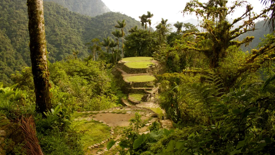 Die Ciudad Perdida, die verlorene Stadt Kolumbiens, liegt inmitten der Natur.