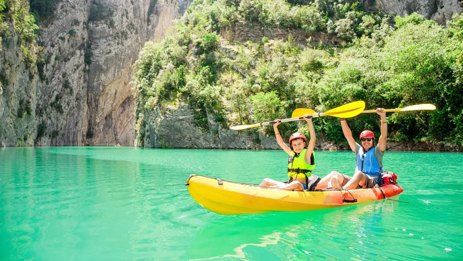 Familienreise Spanien, Kayak in Spanien.