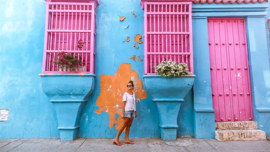3 Wochen Kolumbien: Frau in Cartagena.
