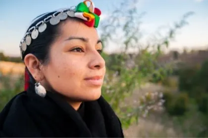 Eine Frau der Mapuche