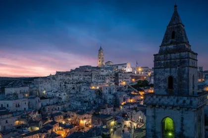 Matera Nacht aussicht.
