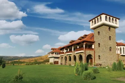 Hotel beim Weingut Popova Kula, Nordmazedonien.