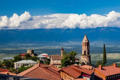 Sighnaghi Bergen aussicht.
