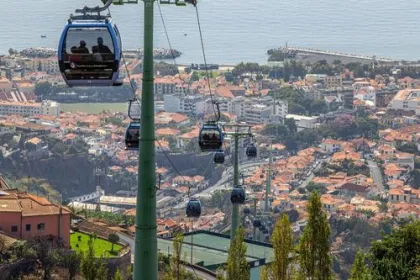 Die Seilbahn auf Madeira von Funchal nach Monte.
