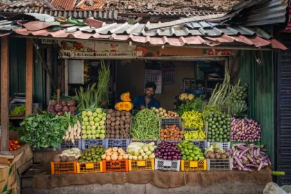 Market with fruits in Sri Lanka.