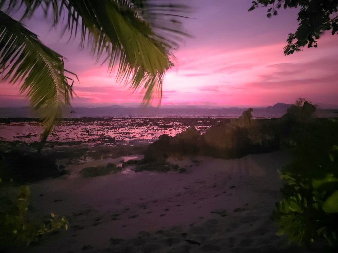 Sonnenuntergang am Strand.