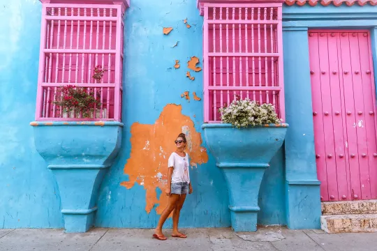 3 Wochen Kolumbien: Frau in Cartagena.